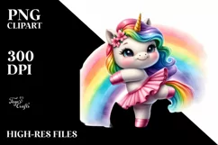 Cute Baby Unicorn Rainbow Dancer | Sublimation | Clipart Product Image 1
