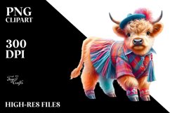 Baby Cow in Balboa Dancer&#039;s Attire, Magical PNG Product Image 3