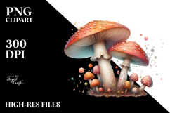 Mushroom Watercolor Splash PNG Product Image 2