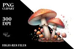 Mushroom Watercolor Splash PNG Product Image 2