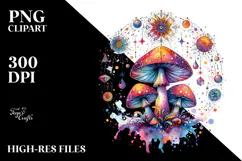 Vibrant Mushroom Tarot, Magical PNG Product Image 2