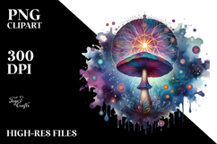 Vibrant Mushroom Tarot, Magical PNG Product Image 2