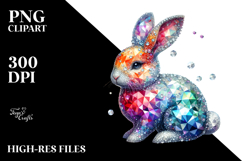 Colorful Bunny with Diamonds, Transparent PNG Product Image 2
