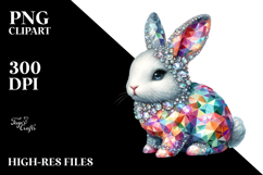 Colorful Bunny with Diamonds, Transparent PNG Product Image 2