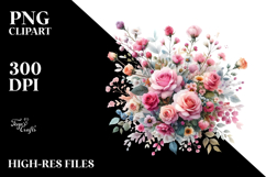 Colorful Pink Roses, Transparent PNG Product Image 2