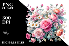 Colorful Pink Roses, Transparent PNG Product Image 2