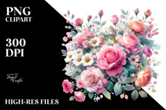 Colorful Pink Roses, Transparent PNG Product Image 2