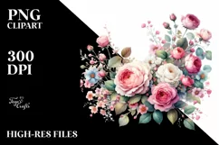 Colorful Pink Roses, Transparent PNG Product Image 3