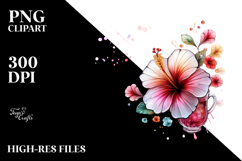 Hibiscus Watercolor Splash PNG Product Image 2