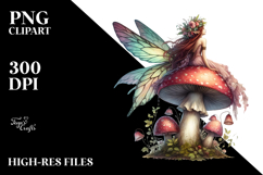 Gothic Fairy on Mushroom PNG Product Image 2