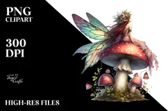 Gothic Fairy on Mushroom PNG Product Image 2