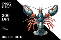 Watercolor Lobster Cocktail Adorned | Sublimation | Clipart Product Image 1