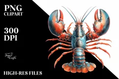 Watercolor Lobster Cocktail Adorned | Sublimation | Clipart Product Image 3