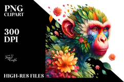 Vibrant Watercolor Monkey Abstract, 20 oz Tumbler Product Image 2