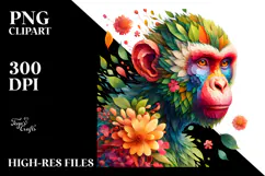 Vibrant Watercolor Monkey Abstract, 20 oz Tumbler Product Image 2