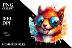 Funny Squirrel Portrait with Sunglasses | Clipart Product Image 3