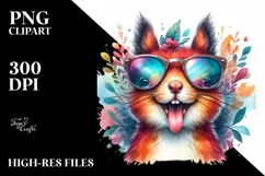 Funny Squirrel Portrait with Sunglasses | Clipart Product Image 1