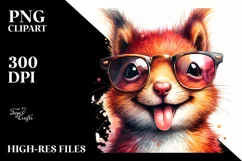 Funny Squirrel Portrait with Sunglasses | Clipart Product Image 3