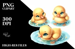 Ducklings in a Pond |T-shirt, Mug PNG Product Image 7