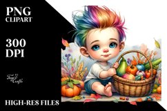Baby with Basket of Vegetables | Sublimation | Clipart Product Image 3