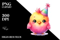 Colorful Chicken with Party Hat PNG Product Image 2