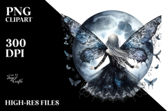 Gothic Fairy on Moon PNG Product Image 2