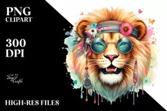 Vibrant Cute Lion Portrait | Sunglasses | Smiling Product Image 3