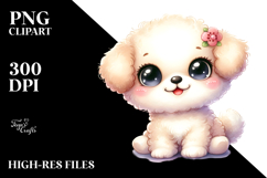 Cute Bichpoo Dog with Big Eyes, PNG Product Image 2