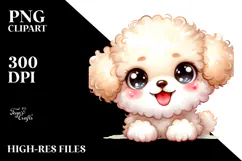 Cute Bichpoo Dog with Big Eyes, PNG Product Image 2
