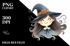 Simple Smiling Witch Clipart, High-Resolution PNG Product Image 3