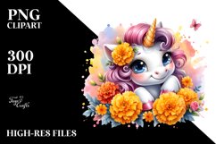 splash Cute Baby Unicorn Clipart Product Image 1