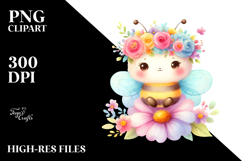 Pastel Bee Sitting | Sublimation Clipart Product Image 2