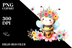 Pastel Bee Sitting | Sublimation Clipart Product Image 2