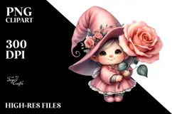 Adorable Gnome Carrying Huge Rose PNG Product Image 2