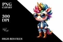 Baby Unicorn Sunglasses Boots Watercolor Product Image 1