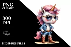 Baby Unicorn Sunglasses Boots Watercolor Product Image 3