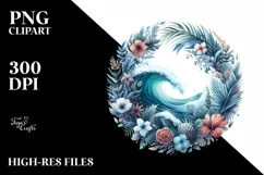 Watercolor Surf Waves Beach | Sublimation | Clipart Product Image 3