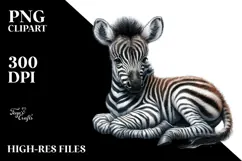 Cute Baby Zebra with Big Eyes, PNG Product Image 2