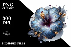 Detailed Hibiscus Splash | Sublimation | Clipart Product Image 3