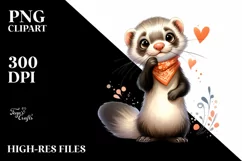 Funny Standing Ferret Bandana Clipart Product Image 3