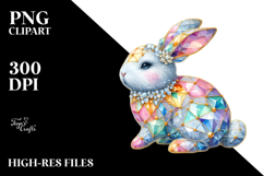Colorful Diamond Bunny PNG Product Image 2