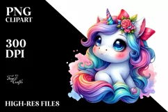 Funny Baby Unicorn PNG Product Image 1
