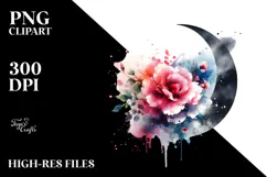 Flowers with Splashes, Modern PNG Product Image 2