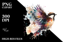 Vintage Bird Splashes, Pastel PNG Product Image 2