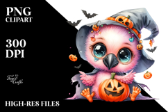 Cute Baby Flamingo in Halloween Dress PNG Product Image 2