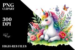Colorful Baby Unicorn in Meadow Product Image 3