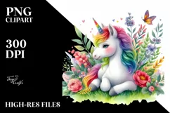 Colorful Baby Unicorn in Meadow Product Image 3