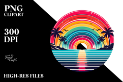 Retro Tropical Rainbow Sunset, 20 oz Tumbler Product Image 2