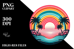 Retro Tropical Rainbow Sunset, 20 oz Tumbler Product Image 2