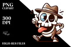 Goofy Animal Skull with Hat, PNG Product Image 2